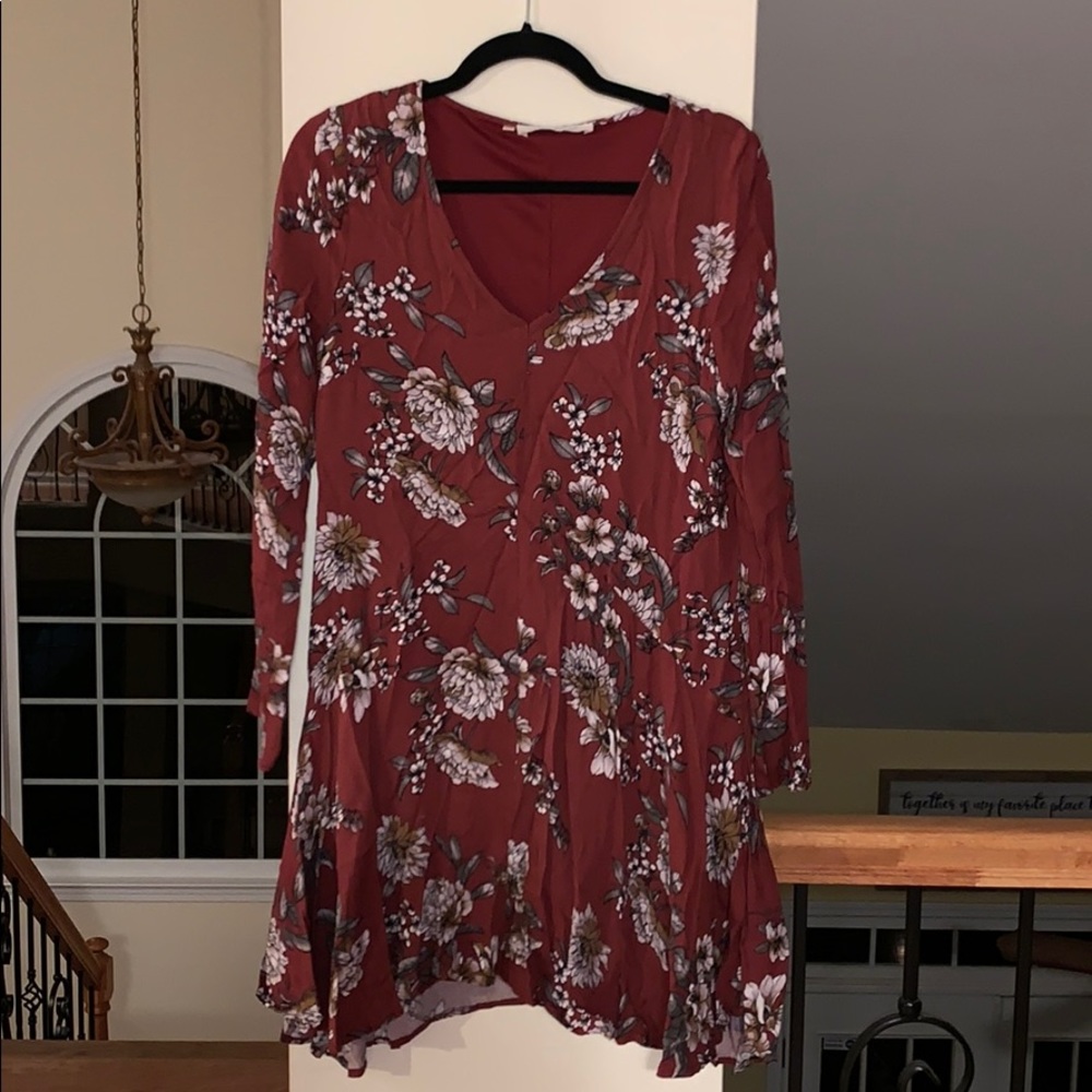 Flowery red dress